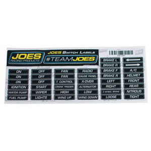 JOES Racing Products JOES Switch Panel Labels 17501
