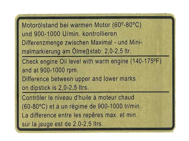 JP Group A/S Engine Oil Level Decal 1601500206