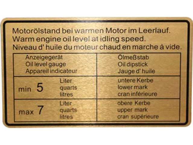JP Group A/S Engine Oil Level Decal 1601501206