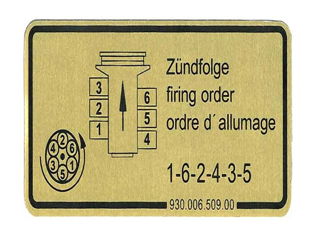 JP Group A/S Firing Order Decal 1601500506