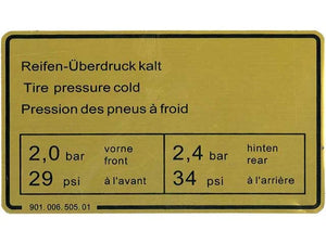 JP Group A/S Tire Pressure Decal 1601500706