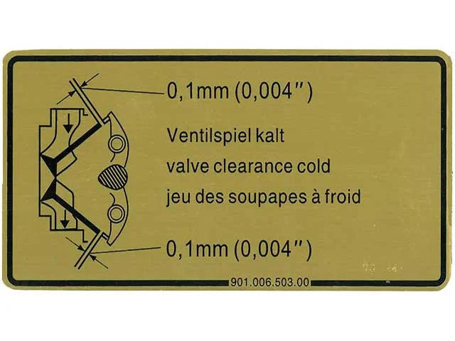 JP Group A/S Valve Adjustment Decal 1601500106