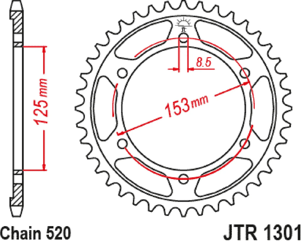 JT Sprockets Rear Sprocket - 42 Tooth - Honda JTR1301.42 - Main Product View
