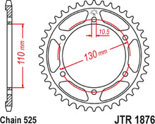 Load image into Gallery viewer, JT Sprockets Rear Sprocket - 42 Tooth - Yamaha JTR1876.42 - Side View
