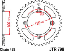Load image into Gallery viewer, JT Sprockets Rear Sprocket - 46 Tooth - Yamaha JTR798.46 - Side View