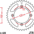 Load image into Gallery viewer, JT Sprockets Rear Sprocket - 51 Tooth - Yamaha JTR798.51 - Side View