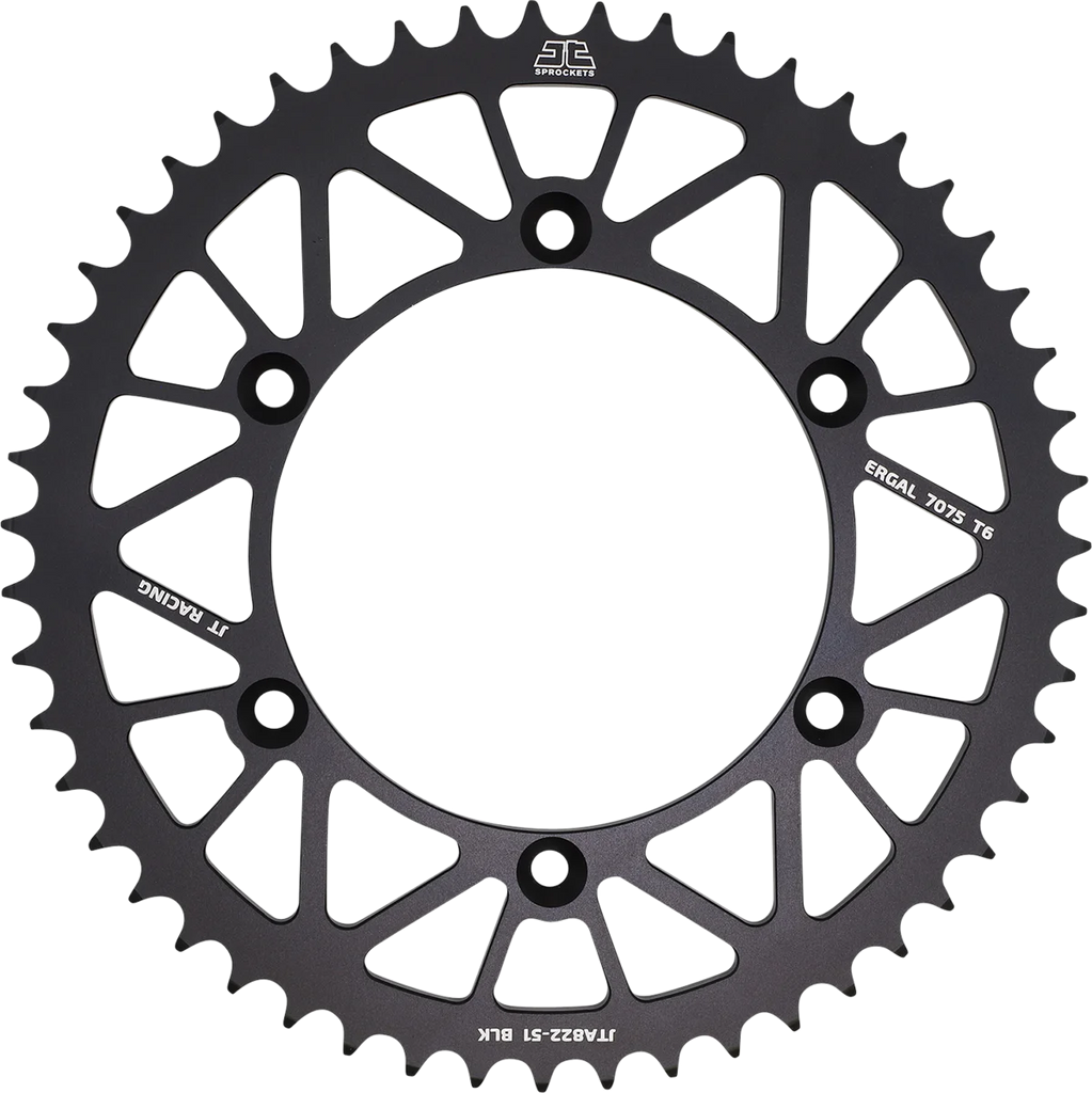 JT Sprockets Rear Sprocket - 520 - Black - 51 Tooth JTA822.51BLK - Main Product View