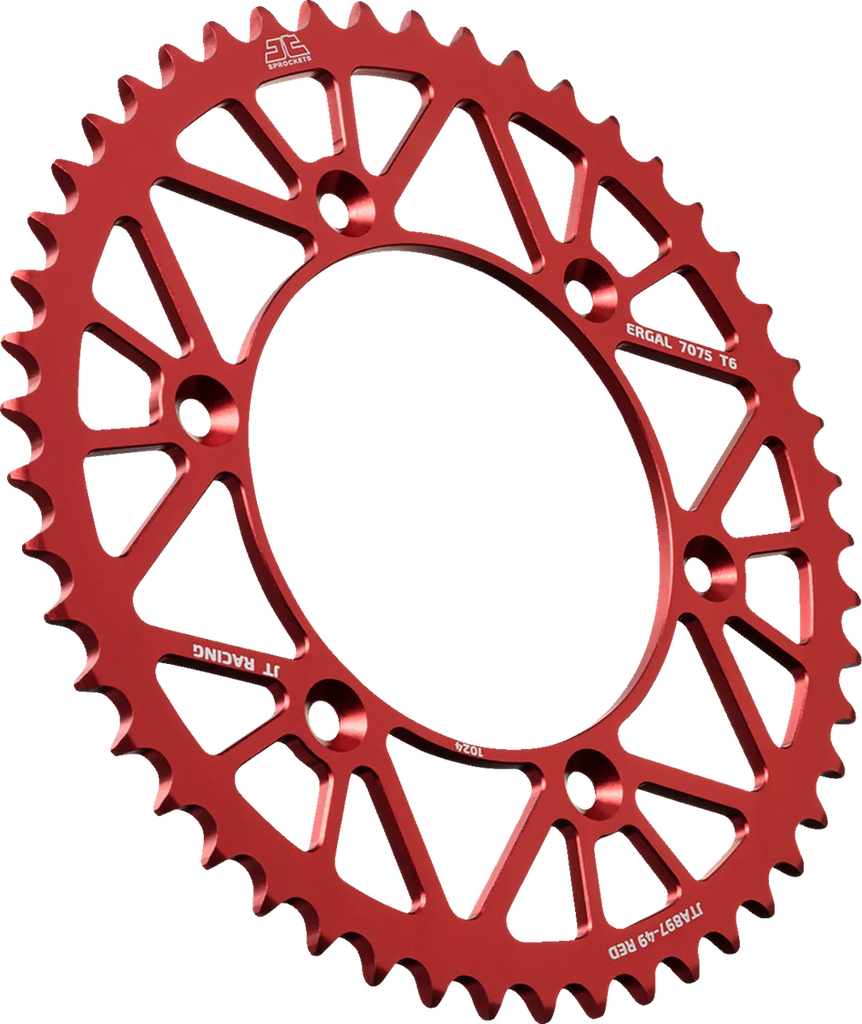 JT Sprockets Rear Sprocket - Aluminum - 49 Tooth - Red - Gas Gas/Husqvarna/Husaberg/KTM JTA897.49RED - Main Product View