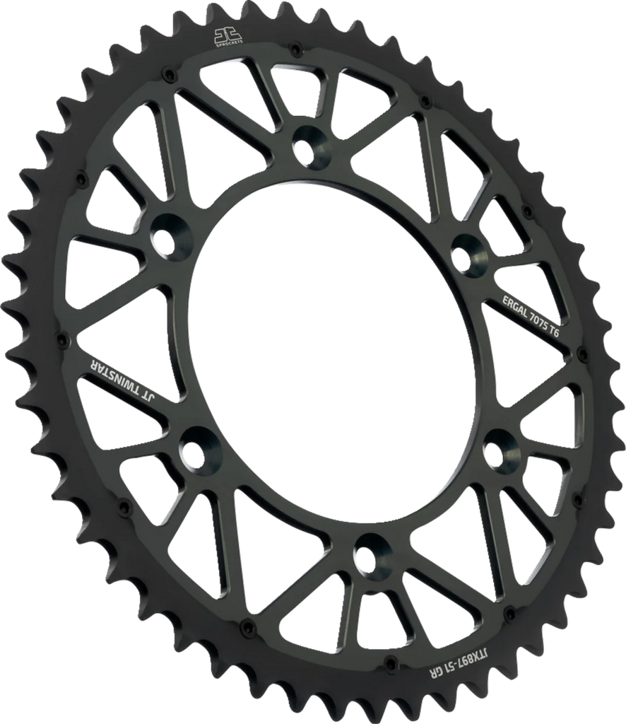 JT Sprockets Steel Rear Sprocket - Graphite - 51 Tooth JTX897.51GR - Main Product View