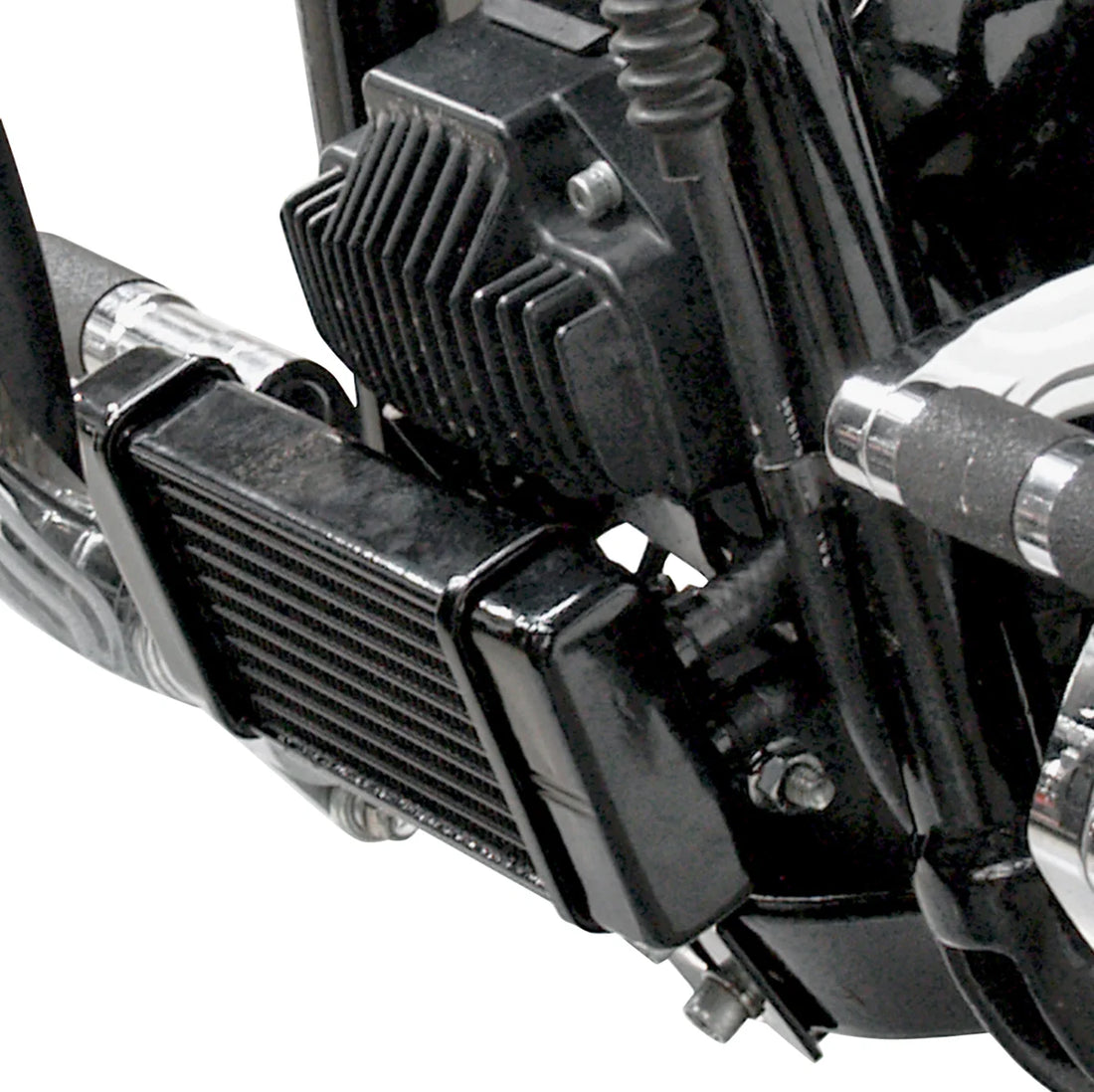 Jagg Oil Coolers Oil Cooler Kit - Low Mount - Dyna 750-2500-0323 - Side View