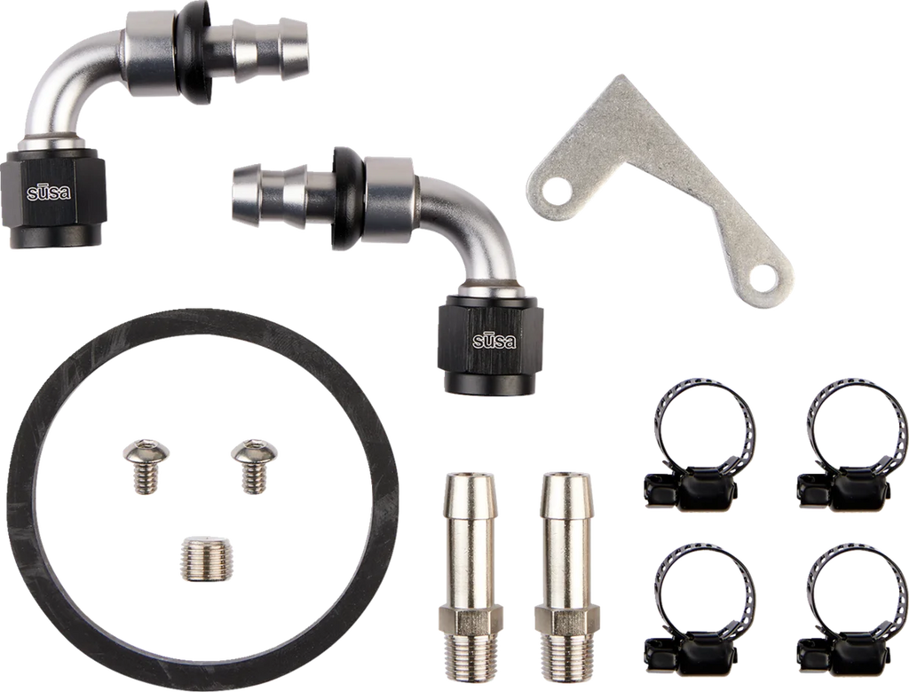 Jagg Oil Coolers Oil Cooler Kit - Low Mount - Touring 750-2400-0323 - Side View