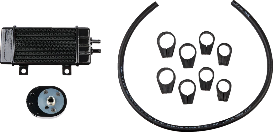 Jagg Oil Coolers Oil Cooler Kit - Vertical - Deluxe 750-1000-0323 - Installation View