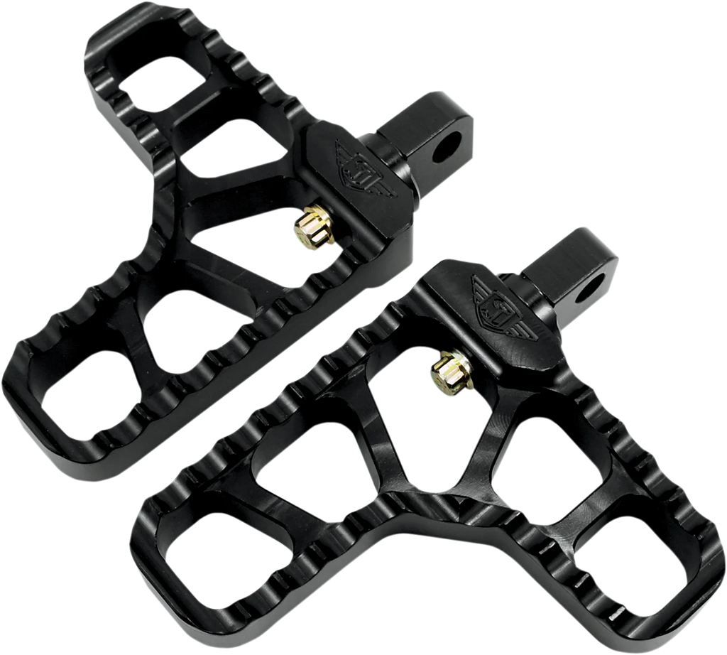 Joker Machine Adjustable Serrated Footpegs - With Heel - Black 08-62-1B - Main Product View