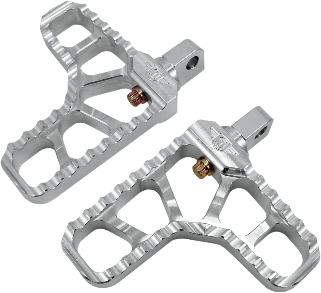 Joker Machine Adjustable Serrated Footpegs - With Heel - Clear 08-62-1 - Main Product View