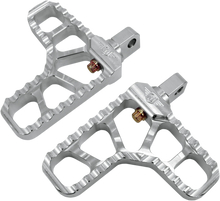 Load image into Gallery viewer, Joker Machine Adjustable Serrated Footpegs - With Heel - Clear 08-62-1 - Main Product View