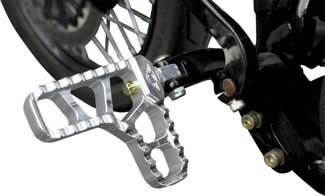 Joker Machine Adjustable Serrated Footpegs - With Heel - Clear 08-62-1 - Side View