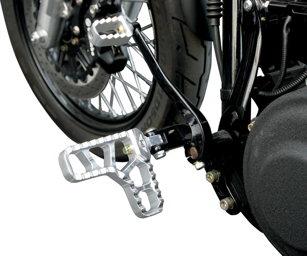 Joker Machine Adjustable Serrated Footpegs - With Heel - Clear 08-62-1 - Back View