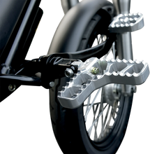 Load image into Gallery viewer, Joker Machine Adjustable Serrated Footpegs - With Heel - Clear 08-62-1 - Installation View