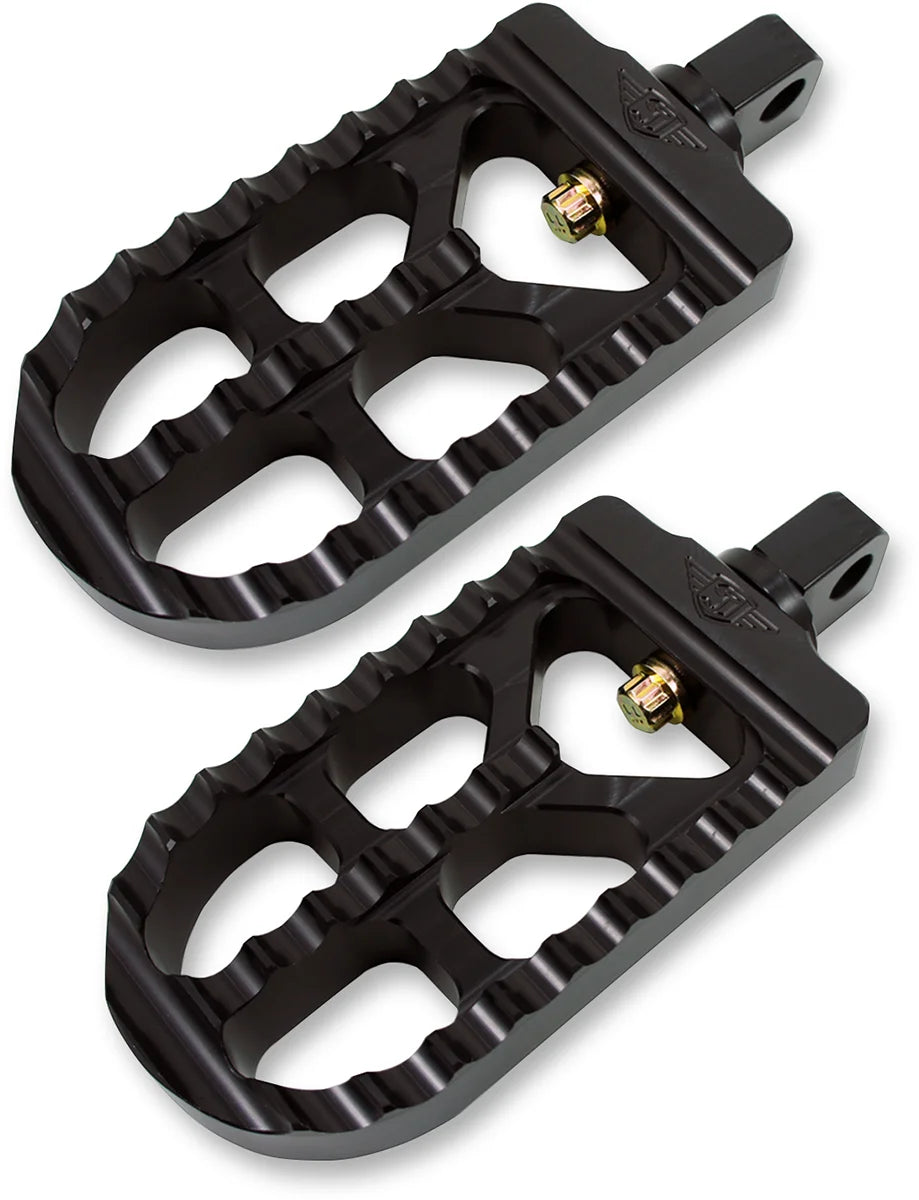 Joker Machine Adjustable Serrated Short Footpegs - Black 08-57-1 - Side View