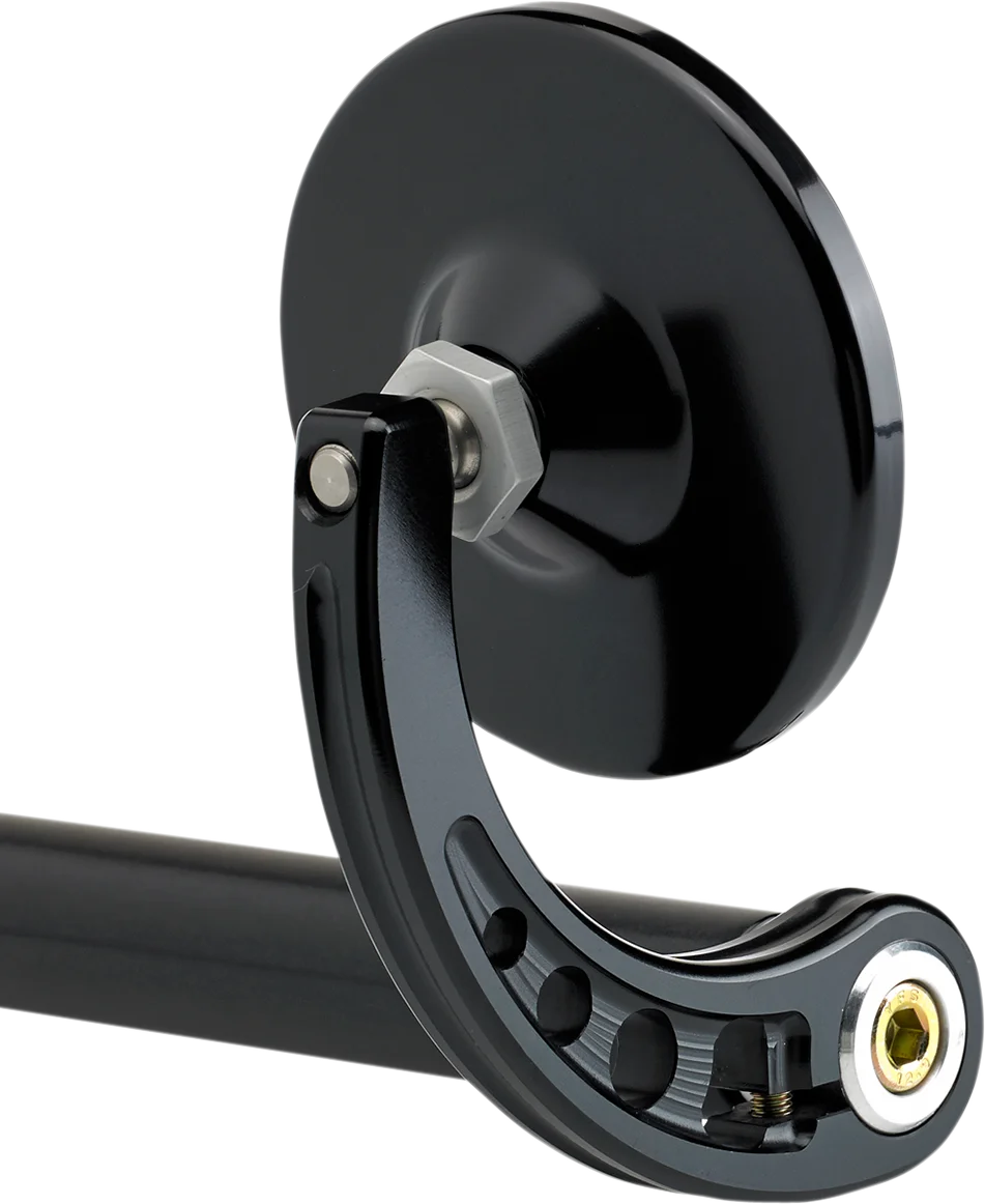 Joker Machine Bar-End Mirror - Black 09-313-CB - Side View