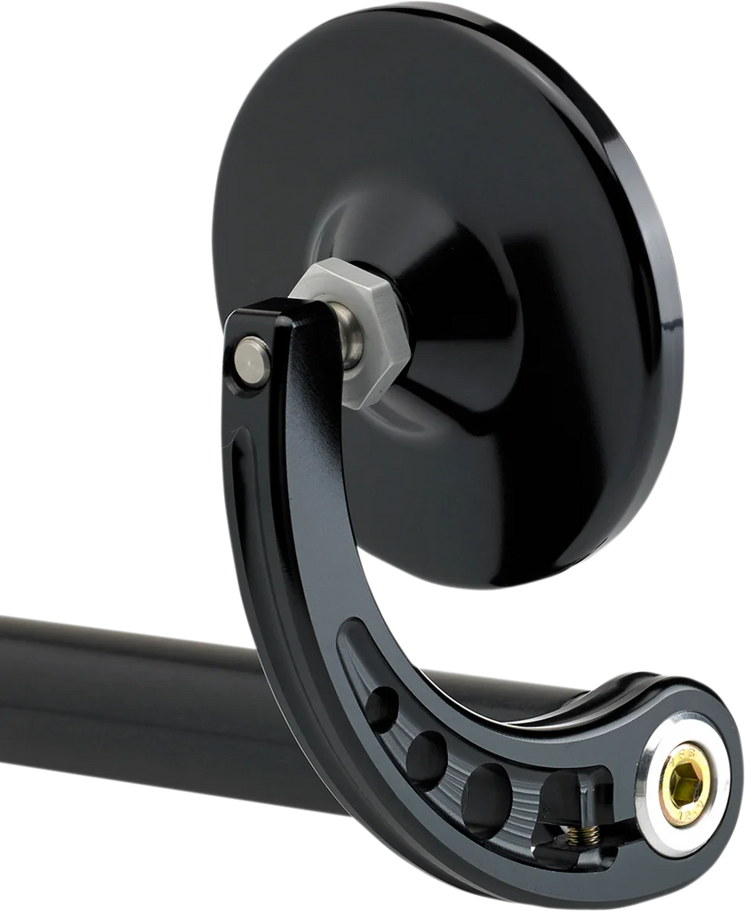 Joker Machine Bar-End Mirror - Black 09-313-CB - Side View