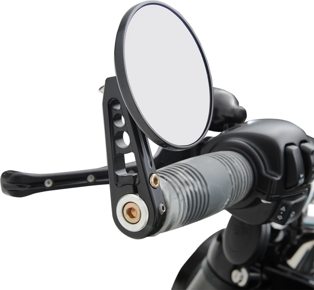 Joker Machine Bar-End Mirror - Black 09-313-DB - Back View