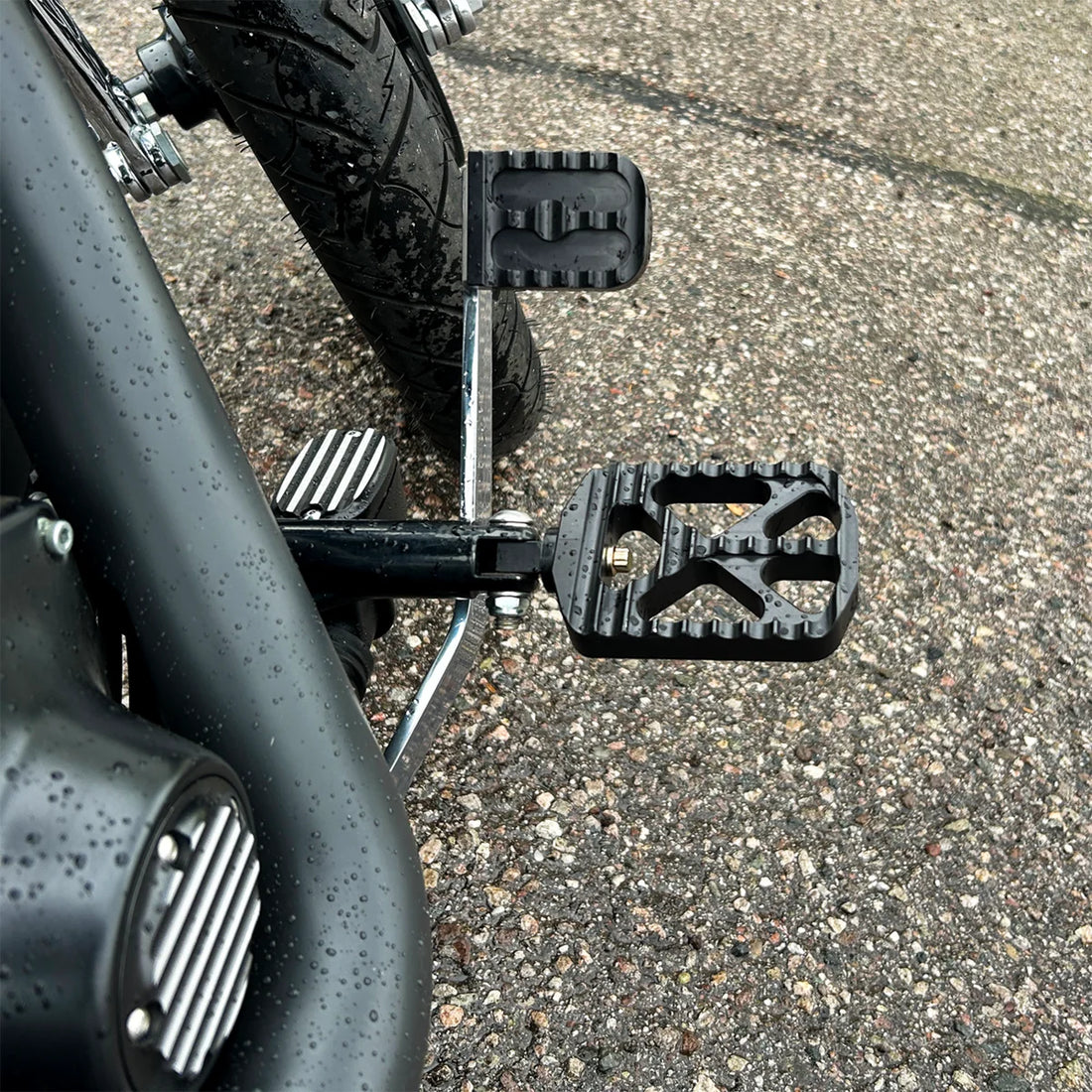 Joker Machine Brake Pedal Cover - Black - Serrated 08-650-1B - Side View