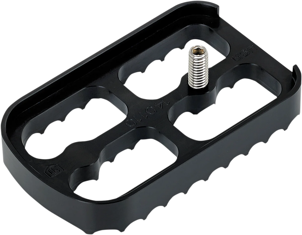 Joker Machine Brake Pedal Cover - Silver - Serrated 08-641 - Side View