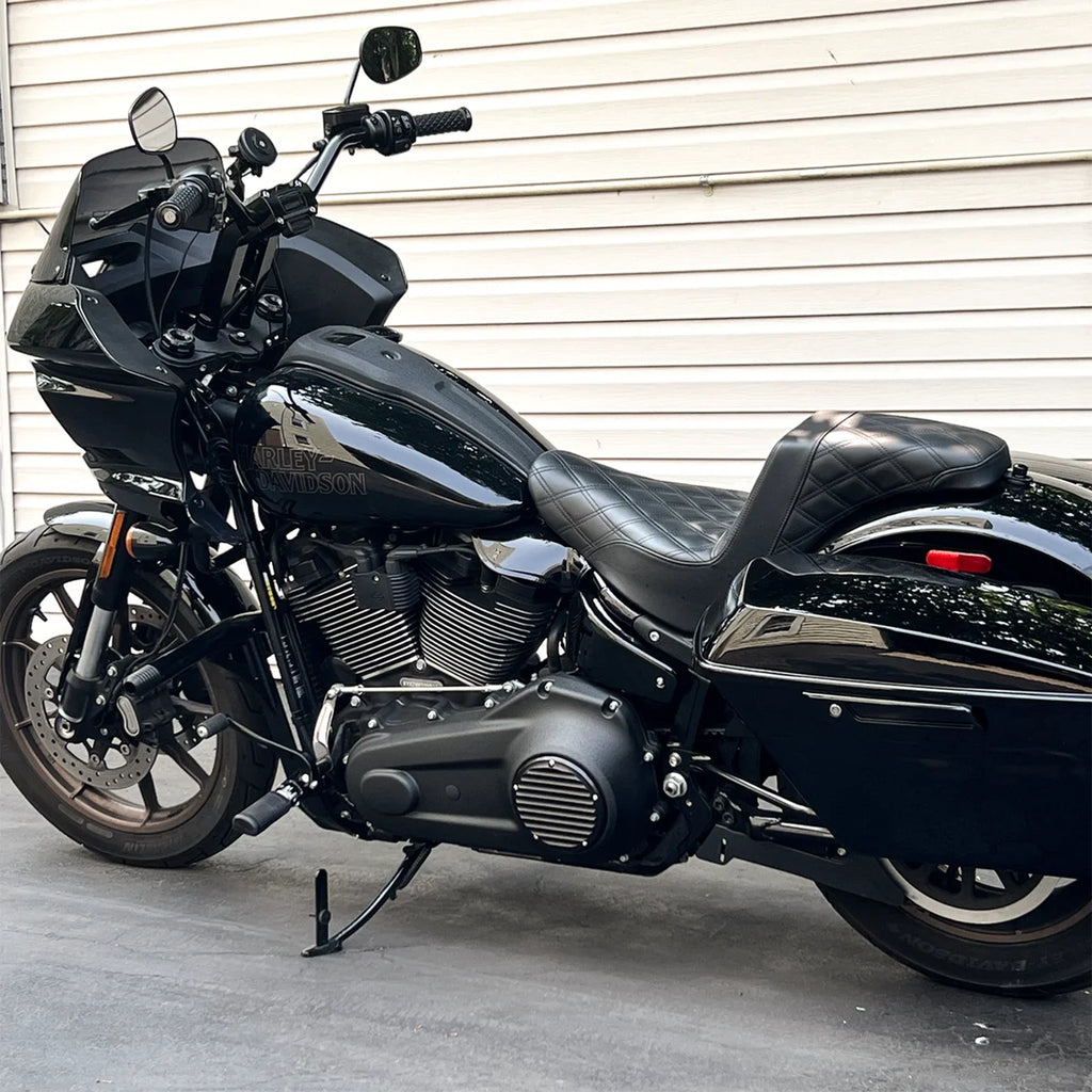 Joker Machine Derby Cover - 5 Hole - Finned - Black/Silver - M8 Softail 06-965-2 - Side View