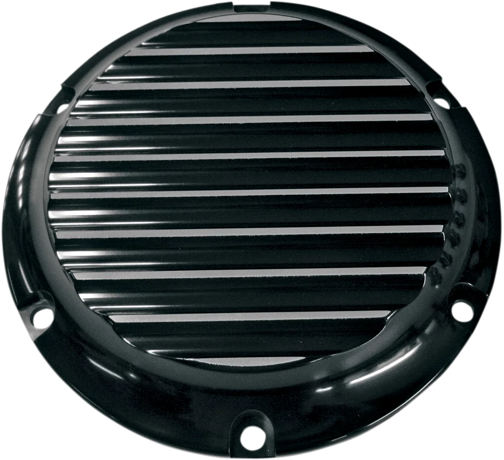 Joker Machine Derby Cover - Black/Silver - Finned - '04-'22 XL 10-690B - Main Product View
