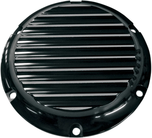 Joker Machine Derby Cover - Black/Silver - Finned - '04-'22 XL 10-690B - Main Product View