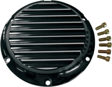 Load image into Gallery viewer, Joker Machine Derby Cover - Black/Silver - Finned - &#39;04-&#39;22 XL 10-690B - Side View
