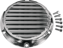 Load image into Gallery viewer, Joker Machine Derby Cover - Black/Silver - Finned - &#39;04-&#39;22 XL 10-690B - Detail View