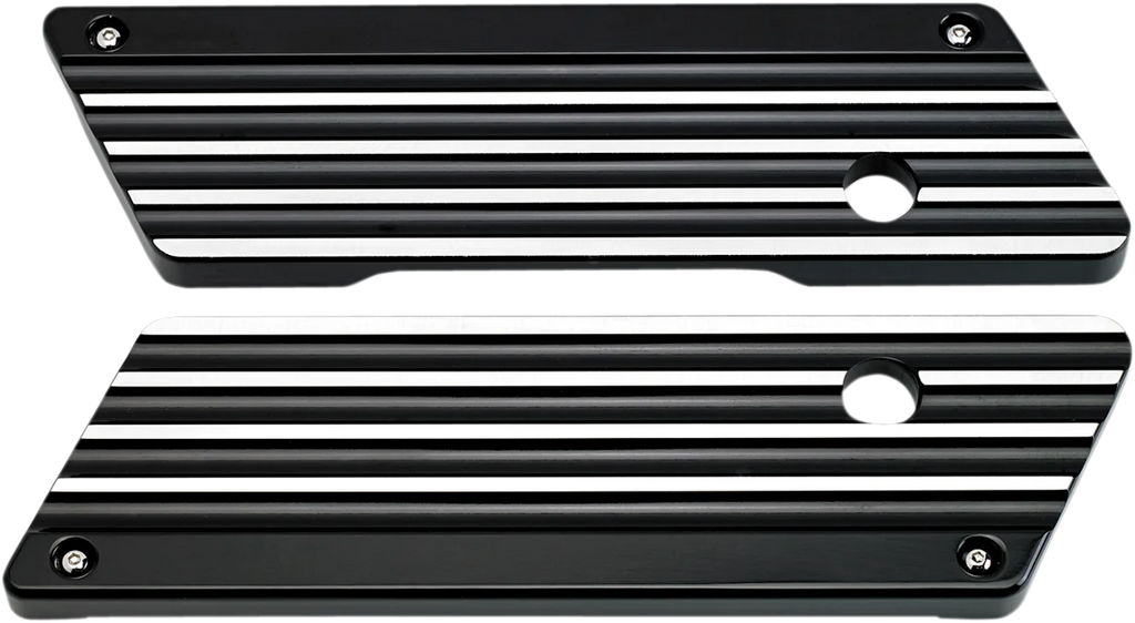 Joker Machine Finned Saddlebag Latch Covers - Black - FL '93-'13 04-50-1B - Main Product View
