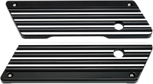 Load image into Gallery viewer, Joker Machine Finned Saddlebag Latch Covers - Black - FL &#39;93-&#39;13 04-50-1B - Main Product View