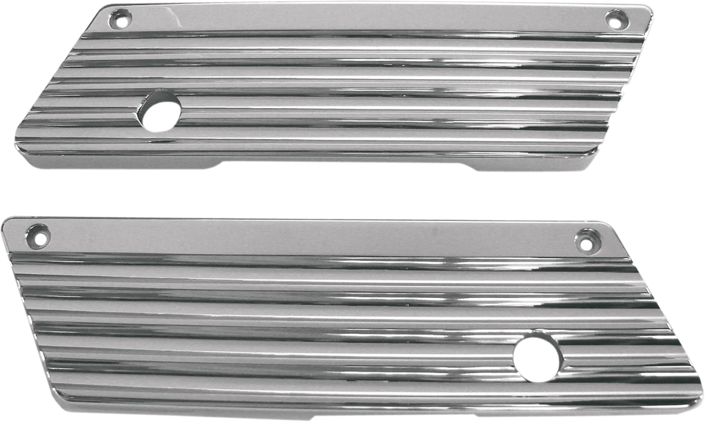 Joker Machine Finned Saddlebag Latch Covers - Chrome - FL '93-'13 04-50-1 - Main Product View