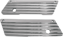 Load image into Gallery viewer, Joker Machine Finned Saddlebag Latch Covers - Chrome - FL '93-'13 04-50-1 - Main Product View