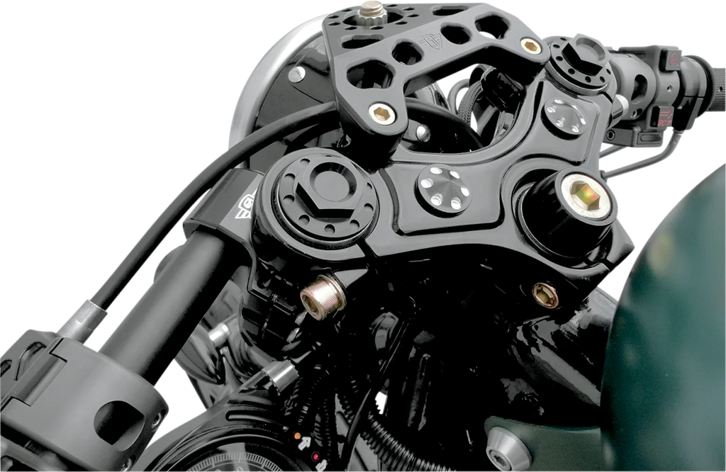 Joker Machine Fork Tube Caps - 39 mm - Black 10-310B - Side View