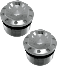 Load image into Gallery viewer, Joker Machine Fork Tube Caps - 39 mm - Black 10-310B - Detail View