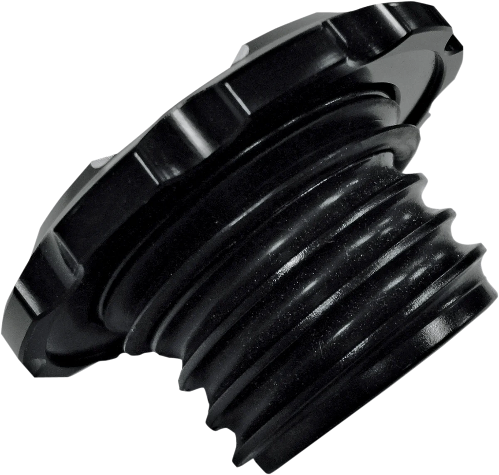 Joker Machine Gas Cap - Smooth - Black - Harley-Davidson 10-442B - Side View
