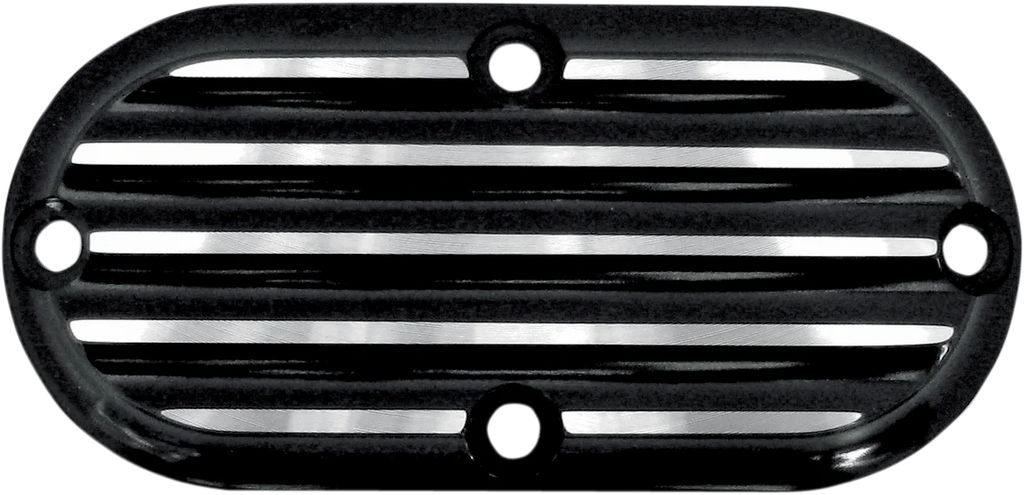 Joker Machine Inspection Cover - Black/Silver - Finned 06-95TC - Main Product View