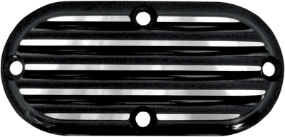 Joker Machine Inspection Cover - Black/Silver - Finned 06-95TC