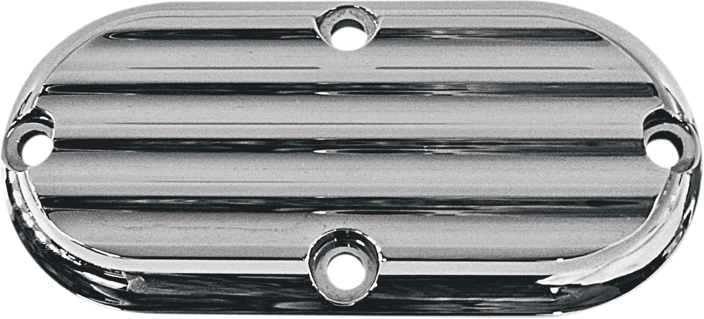 Joker Machine Inspection Cover - Black/Silver - Finned 06-95TC - Side View