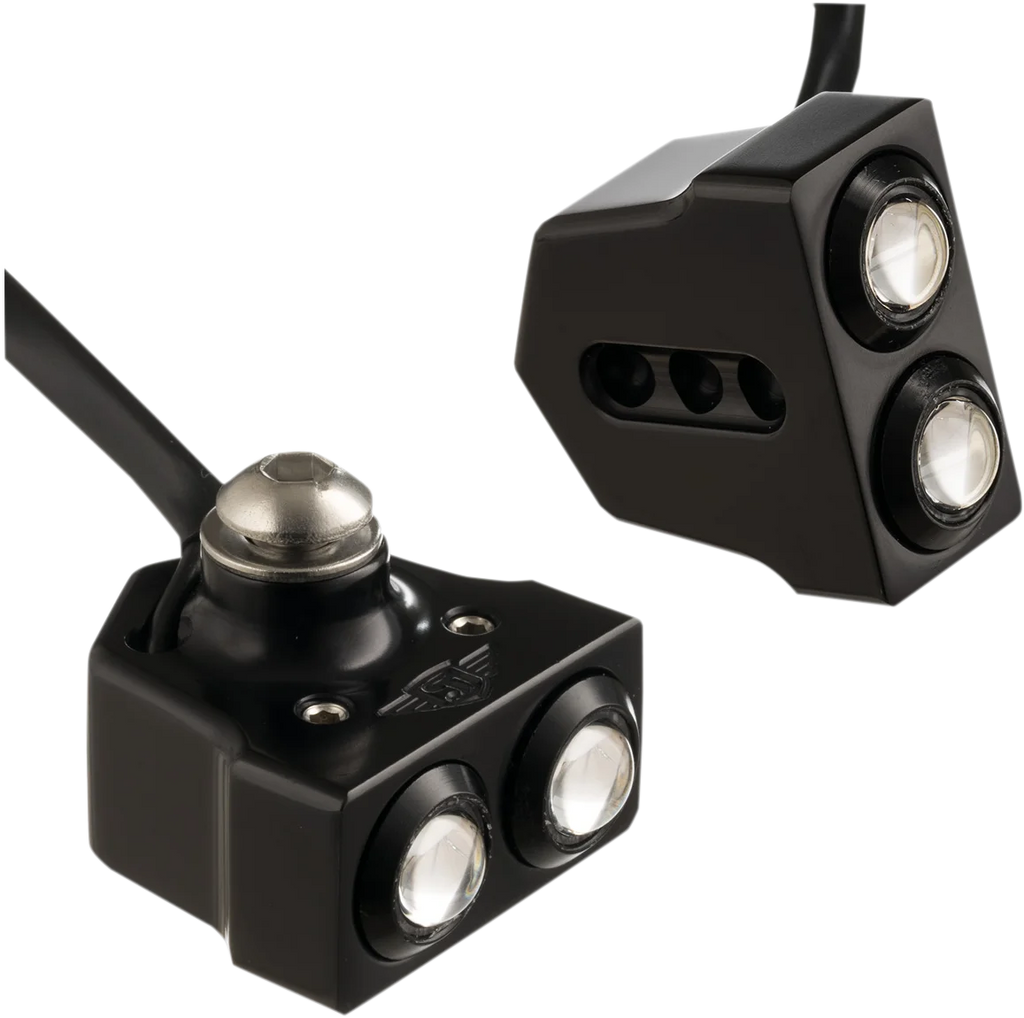 Joker Machine LED Side Mount Turn Signal - Black/Red 05-208-RB - Main Product View