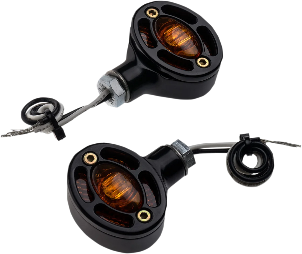 Joker Machine LED Turn Signals - Black with Amber LEDs 05-250-AB - Main Product View