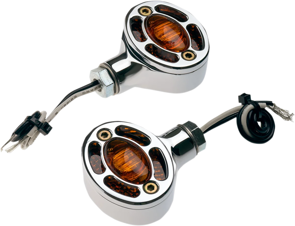 Joker Machine LED Turn Signals - Black with Amber LEDs 05-250-AB - Side View