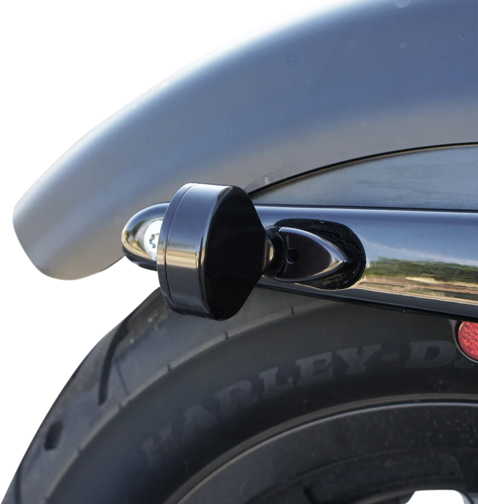 Joker Machine LED Turn Signals - Black with Red LEDs 05-250-RB - Back View