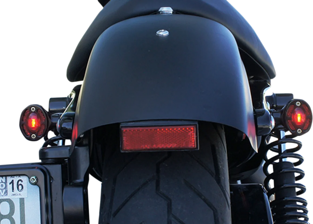 Joker Machine LED Turn Signals - Black with Red LEDs 05-250-RB - Installation View