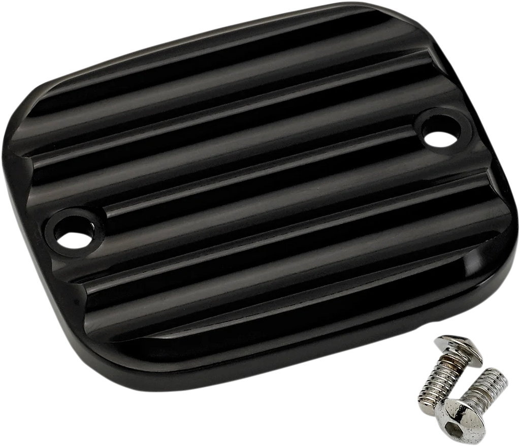 Joker Machine Master Cylinder Cover - Brake - Front - Finned - Black 951019-1 - Main Product View