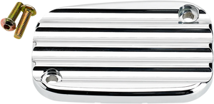 Joker Machine Master Cylinder Cover - Brake - Front - Finned - Chrome 08-002C - Main Product View
